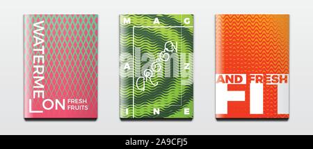 Set of green and eco themed corporate booklet covers or healthy life advertising catalogs Stock Vector