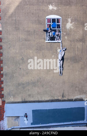 Banksy - Love Cheat, Bristol's Park Street, Bristol, England, UK Stock Photo