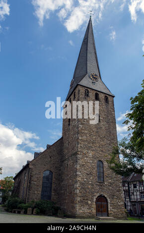Old traditional architecture of small German town, Hattingen, Germany Stock Photo