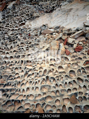 Honeycomb rock, Rainbow Valley National Park, Northern Territory, Australia, Hermannsburg sandstone Stock Photo