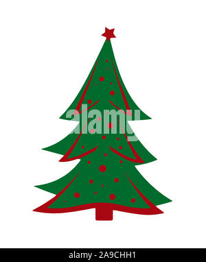 Christmas tree isolated against white background Stock Photo - Alamy