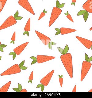 Handdrawn easter seamless pattern with carrot , vector illustration Stock Vector