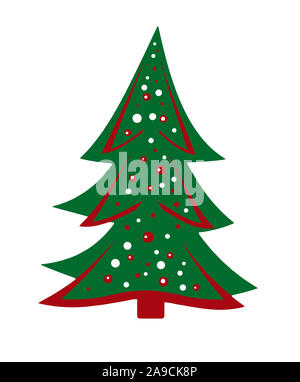 Christmas tree isolated against a white background Stock Photo - Alamy