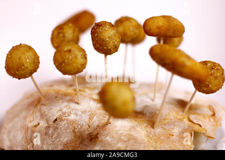 croquettes nailed on bread Stock Photo
