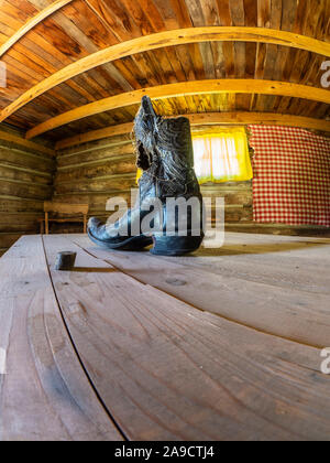 Boot Inside One Of The Cabins At Raber Cow Camp Lands End Road