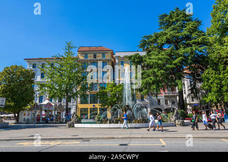 city centre, Lugano, Ticino, Switzerland, Europe Stock Photo