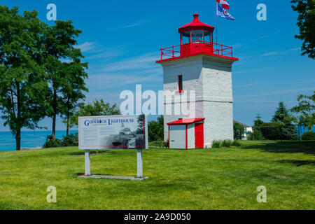 Goderich lighthouse  in Goderich Ontario Canada is the oldest Canadian light station on Lake Huron and first consisted of a pair of range lights establ