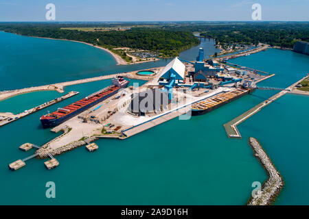 Godrich Ontario Canada Great Lakes shipping port Servicing regional salt mining, manufacturing and agricultural industries, the Port is an important h Stock Photo