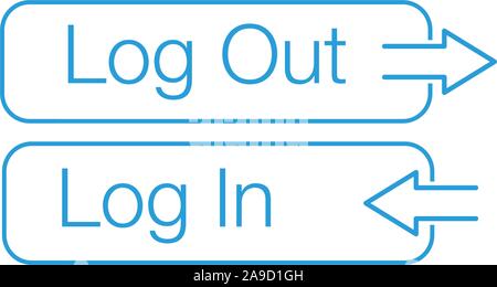 login and log out buttons with arrows. can be used for web, ui, apps. Stock Vector illustration isolated Stock Vector
