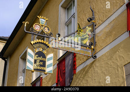 Land gate museum and German dragon museum, Furth im Wald, the Bavarian Forest, Upper Palatinate, Bavarians, Germany Stock Photo