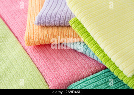 Set of cleaning microfiber clothes Stock Photo