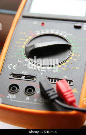 Electronic measuring instrument. Electronic multi meter. Measuring device. Stock Photo