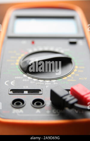 Electronic measuring instrument. Electronic multi meter. Measuring device. Stock Photo