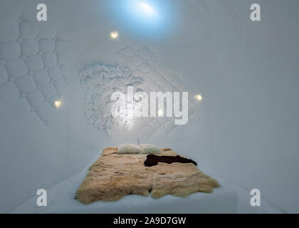 Room in the Igloo Village on Zugspitzplatt Plateau, Zugspitze (2962m), Garmisch-Partenkirchen, Upper Bavaria, Bavaria, Germany, Europe Stock Photo