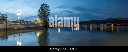 Beautiful view over Burrard Inlet at high tide in Rocky Point Park, Port Moody, B.C., Canada Stock Photo