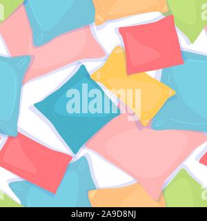Pillows seamless pattern. Color geometric texture. Decoration element. Material design. Cloth, textile background. Cool pattern. Flat vector illustration on white background. Stock Vector