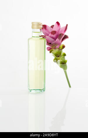 Turmeric oil, blossom, reflection, Stock Photo