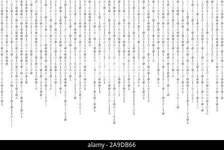 Binary code on white background. Running digits concept. Falling numbers on light wallpaper. Matrix backdrop. 0 and 1 symbols. Hacker template. Vector Stock Vector