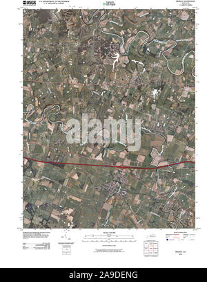 USGS TOPO Map Kentucky KY Midway 20100407 TM Stock Photo
