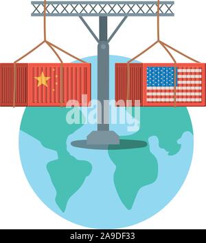 commercial war between china and usa vector design Stock Vector Image ...