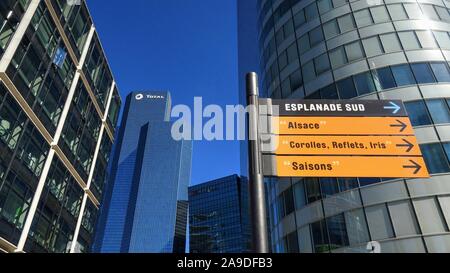 Modern office building Coeur Défense and company headquarters 'Total', in La Défense, Paris, Ile de France, France Stock Photo