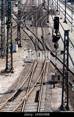 Track installations at the Maschen marshalling yard, Maschen near Hamburg, Hamburg, Germany Stock Photo