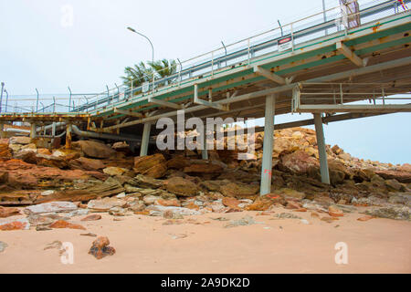 The Port of Broome,Western Australia, the largest deep-water access port servicing  Kimberley region ,open to shipping on a 24 hours basis seven days . Stock Photo