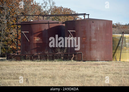 Water Tanks on a Ranch Stock Photo