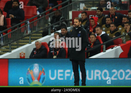 LONDON, ENGLAND - NOVEMBER 14TH England Manager Gareth Southgate during the UEFA European Championship Group A Qualifying match between England and Montenegro at Wembley Stadium, London on Thursday 14th November 2019. (Credit: Leila Coker | MI News) Photograph may only be used for newspaper and/or magazine editorial purposes, license required for commercial use Credit: MI News & Sport /Alamy Live News Stock Photo