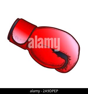 Boxing Glove Sport Cloth Side View Color Vector Stock Vector