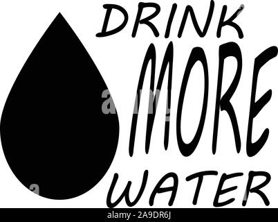 Drink More Water icon on white background. flat style. Drink More Water icon for your Banner, postcard, poster, stickers, tag. Drink More Water symbol Stock Vector