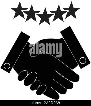 partnership icon on white background. flat style. excellent quality performance handshake concept. Satisfaction for best service. dedication sign. Stock Vector
