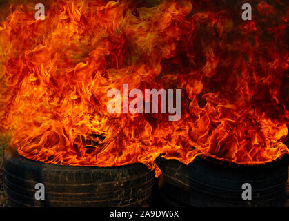 Fire flames burning red hot sparks Stock Photo