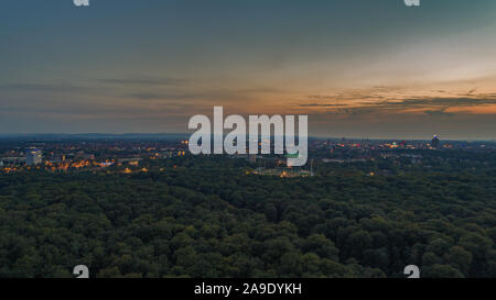 view over the town wood Ellenriede in the direction to Hannover city Stock Photo