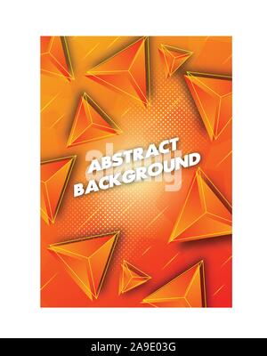 Yellow Color Triangles shape Poster. Triangle Abstract Background Poster. 3D Triangles. Modern Wallpaper & Poster. Flare Color Poster. Vector Stock Vector