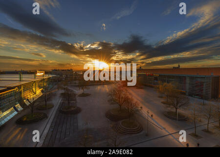 Hannover, Expo plaza at sundown Stock Photo