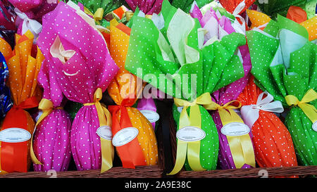 Colourful packed Easter eggs Stock Photo
