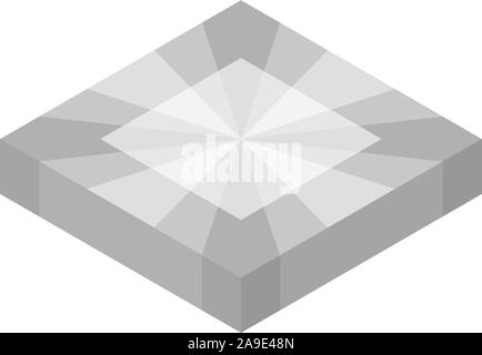 Grey diamond icon, isometric style Stock Vector