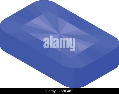 Topaz gemstone icon, isometric style Stock Vector