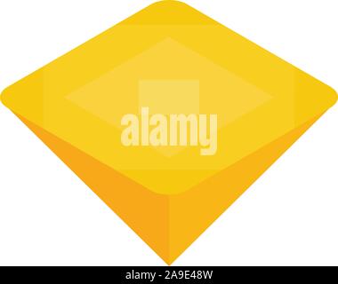 Yellow gemstone icon, isometric style Stock Vector