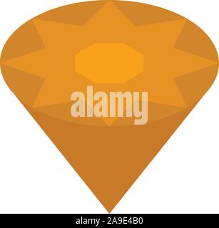 Brown gemstone icon, isometric style Stock Vector