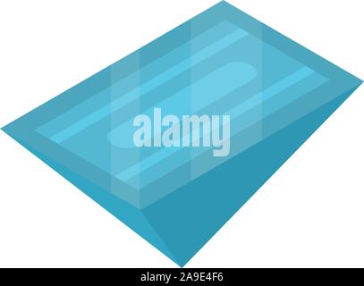 Blue magic gem icon, isometric style Stock Vector