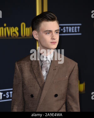 Los Angeles, USA. 14th Nov, 2019. Jaeden Martell at the premiere of 'Knives Out' at the Regency Village Theatre. Picture Credit: Paul Smith/Alamy Live News Stock Photo