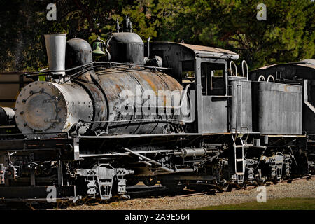 Camino, Placerville & Lake Tahoe RR Steam Locomotive No. 2 - Travel Town Steam Locomotive Museum, Los Angeles, CA, USA Stock Photo