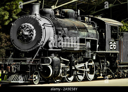 Travel Town Steam Locomotive Museum, Los Angeles, CA, USA Stock Photo