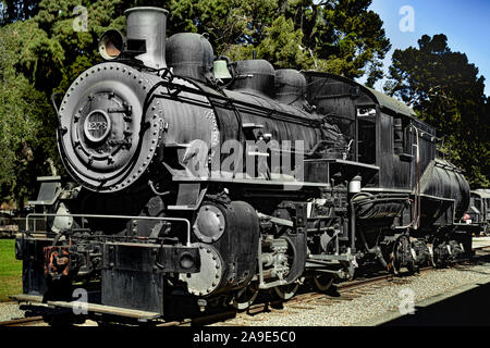 Southern Pacific Railroad Steam Locomotive No. 1273 - Travel Town Railway Museum Stock Photo