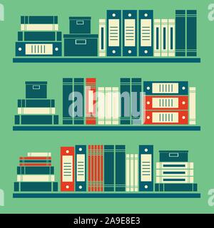 abstract books shelf Stock Vector