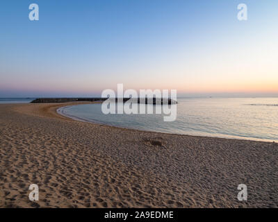 travel to South Korea - view of Deungdae beach in Sokcho city at autumn dawn Stock Photo