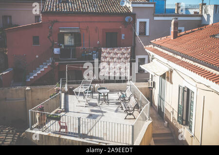 Houses in the Old Town of Termoli, Campobasso, Molise, Italy, Europe, Stock Photo