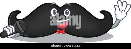 singing mustache with in the cartoon shape Stock Vector